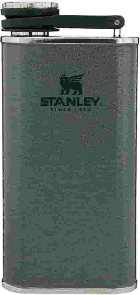 Stanley Frasco clássico de boca larga fácil de encher 227 g | Frasco de quadril à prova de vazamento | Dobradiça conectada nunca perde a tampa | Recipiente de licor de aço inoxidável isolado | Livre