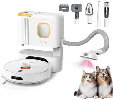 NEWPET Robô Aspirador e Esfregão, Aspirador Robótico 3 em 1, Kit de Aspirador para Cuidados com Cães, Aspirador Potente para Animais de Estimação com 3000 Pa