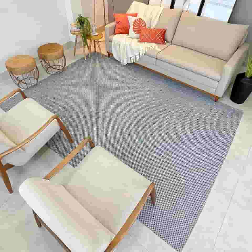 TAPETE 2,00X2,50 QUARTO SALA DE JANTAR RECPÇÃO SALA (Cinza Quadriculado)