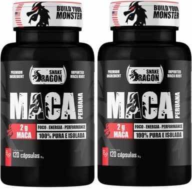 2x Maca Peruana Negra 120 Capsulas 2000mg Black Pura Premium Importada Para Homens e Mulheres Original