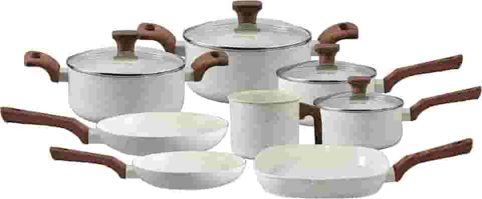 Mimo Style, Conjunto de 8 Panelas Pratic Cook Marmol Compatível com Fogão por Indução