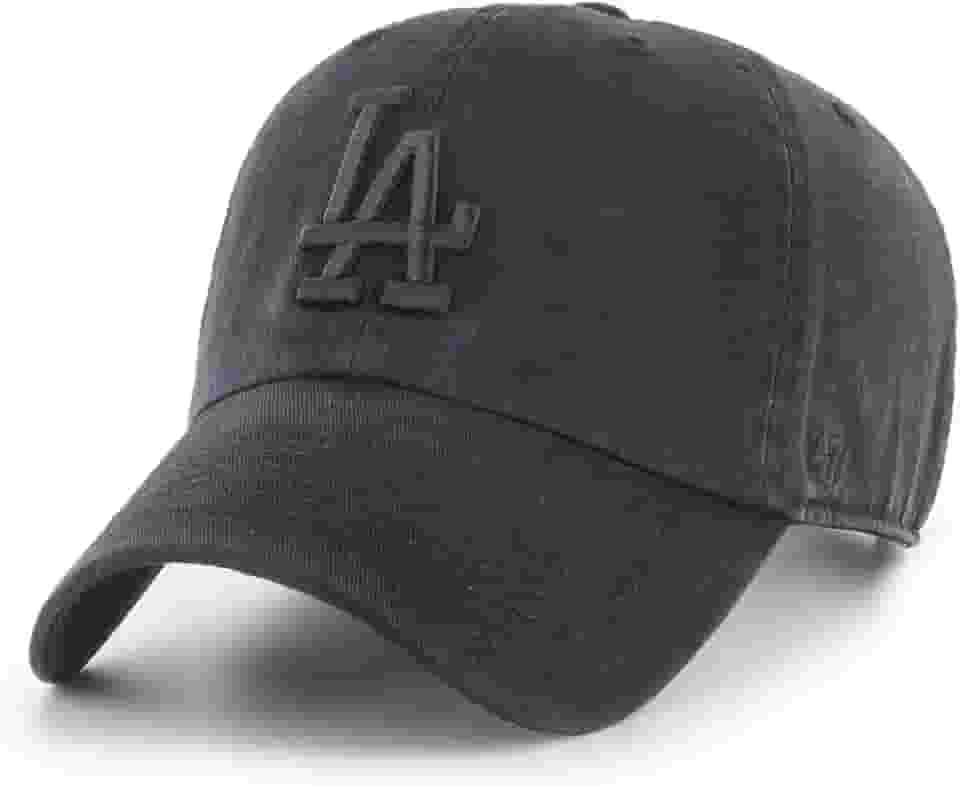47 Boné Strapback da marca - Clean UP LA Dodgers preto lavado, Preto, Tamanho Único