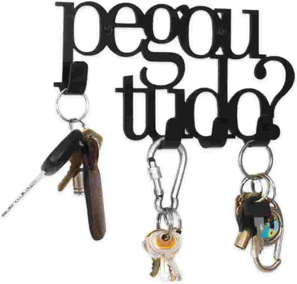 Porta Chaves Parede Decorativo, Gancho, Suporte de Chaves, Pegou Tudo, preto - GEGUTON