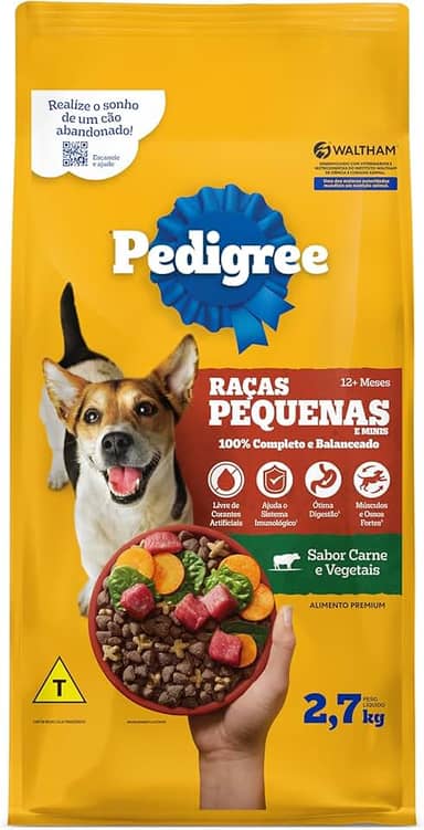 PEDIGREE Ração Carne e Vegetais Cães Adultos Raças Pequenas e Minis 2,7 kg