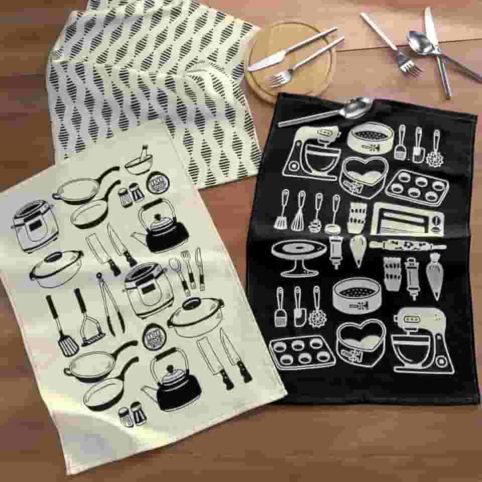 Kit 3 Panos de Prato Copa Atoalhado Cozinha Dohler Felpudo Prata (Menu)