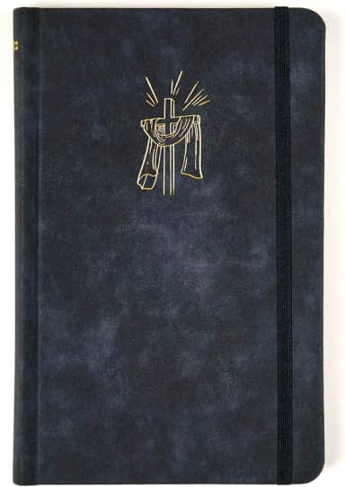 Bíblia Sagrada Slim NVI, Luxo, Tecido azul marinho sobre capa dura, com elástico