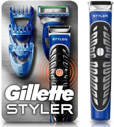 Gillette Styler Barbeador Eletrico 3 Em 1, Barbeia, Apara e Faz o cotorno da Barba, Barbeador Corporal, 1 Kit