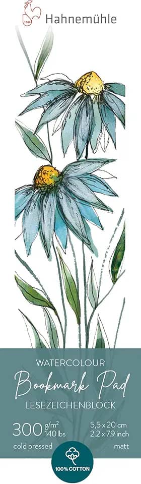 Aquarela Marca paginas 300 g/m², textura fina, 5,5x20cm, 15 fls