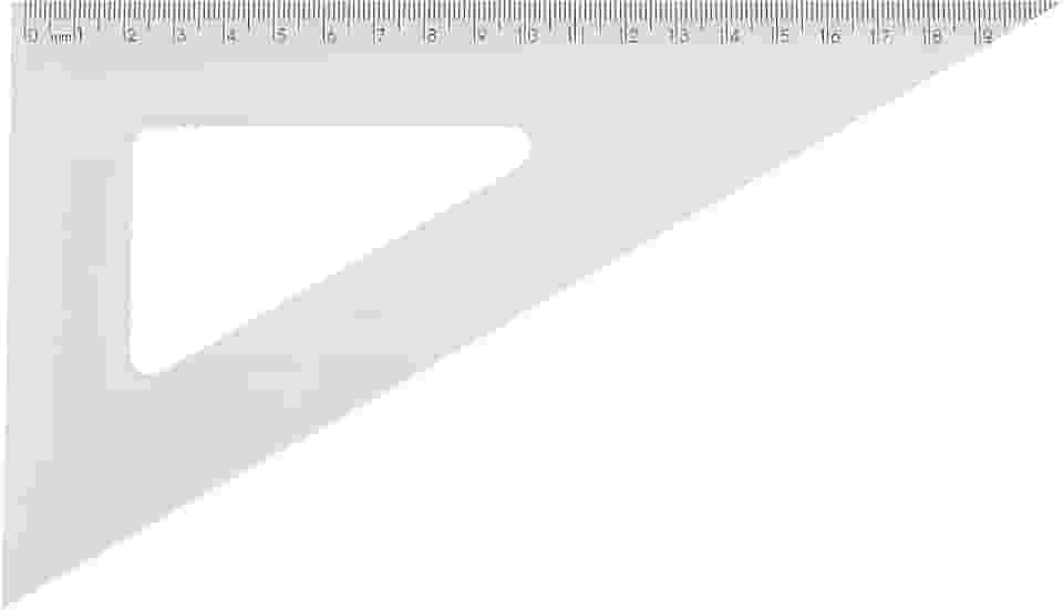 Esquadro, Acrimet, 60 Graus, Poliestireno, 21 cm, Transparente