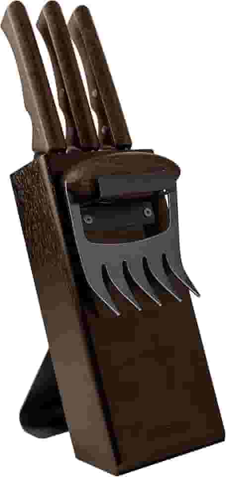 Kit Para Churrasco Tramontina Churrasco Black Com Lâminas De Aço Inox Escurecido E Cabos De Madeira 05 Peças