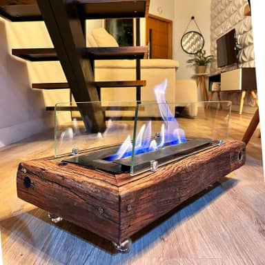 Lareira ecologica rustica a alcool