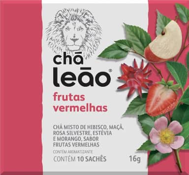 Leão Chá De Frutas Vermelhas Fuze Com 10 Saquinhos