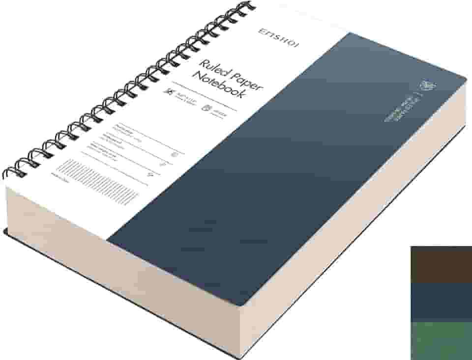 EMSHOI Caderno espiral A4 Caderno pautado universitário, 28,4 cm x 21 cm, 300 páginas/150 folhas, páginas perfuradas fáceis de rasgar, papel grosso de 100 g/m², capa mole impermeável, para escrita de