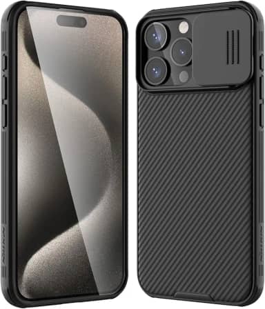 Nillkin Capa CamShield Pro Series projetada para Apple iPhone 15 Pro Max - preta