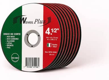 Kit com 10 Unidades - Disco de Corte Abrasivo Fino 4.1/2 x 1 x 7/8 para Esmerilhadeira