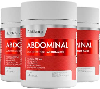 Kit 3x Abdominal Dia Laranja Moro Cafeína 180 Caps Nutrilibrium