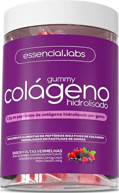 GUMMY de COLÁGENO VERISOL® com 2,5g de Peptídeos Bioativos por Gummy e Tecnologia Alemã - 30 Doses - Sabor Frutas Vermelhas
