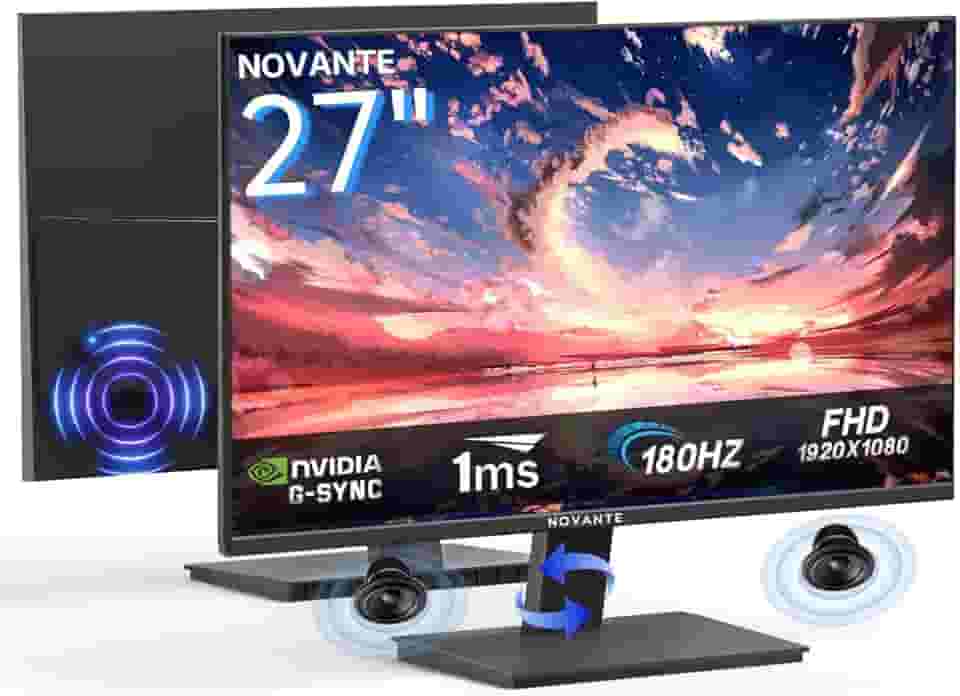 Monitor Gamer IPS 27 Polegadas, Full HD 1920x1080, 180Hz, HDR400, G-SYNC, Alto-falantes Embutidos, Entradas HDMI/DisplayPort/USB/3.5mm, Ângulo ajustável, Compatível com G-SYNC, Preto