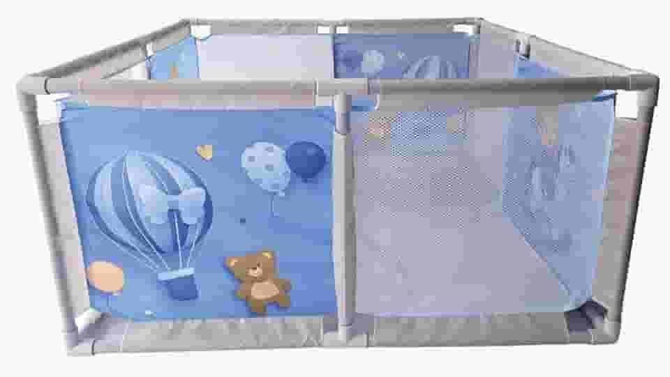 Cercadinho quadrado balão e Girafa - Styll baby Azul