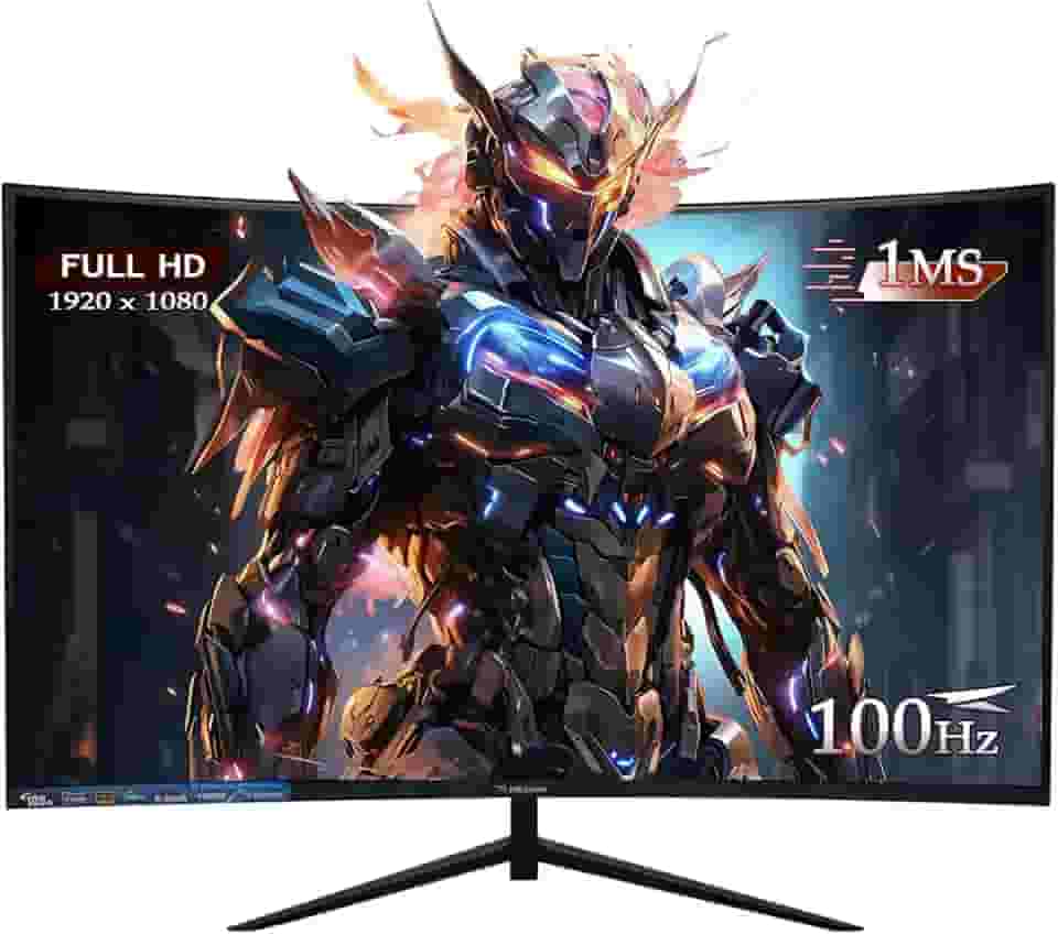 Monitor Curvo 23.6 Polegadas 100Hz Full HD LED – Tela 1500R, 1MS, 98% sRGB, HDMI/VGA, Adaptive Sync, Ajuste de Inclinação e Filtro de Luz Azul para Jogos e Home Office
