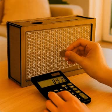 Caixa Woodbox Em Mdf Adesivado Desafio Motivação Para Guardar Dinheiro Até 10Mil Metodo Japonês