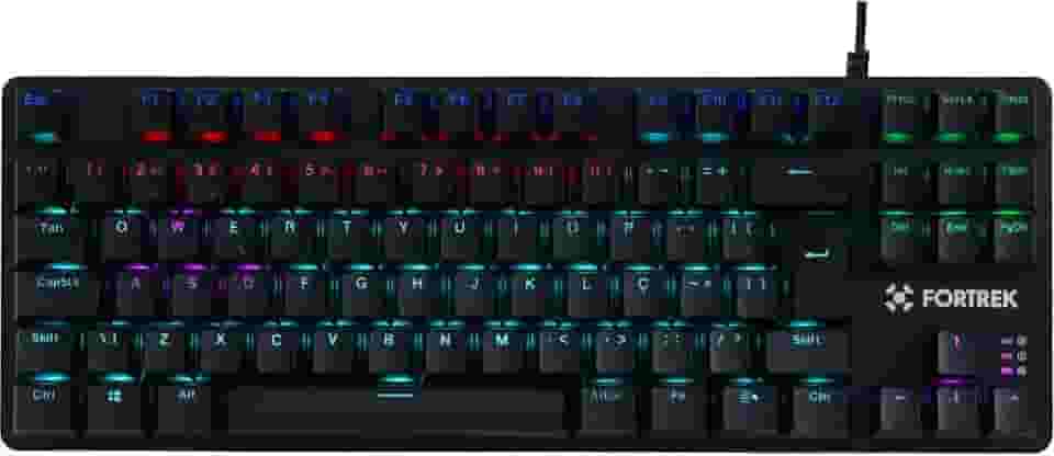 Teclado Gamer Mecânico Black Hawk Compact Rainbow Fortrek