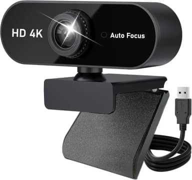 Webcam Ultra HD 4K, Webcams HD com Foco Automático e Usb,Microfone Embutido,PC,laptop,desktop,USB Plug and Play,estudo de conferências,reuniões,chamadas de víde, Home Office (4K)