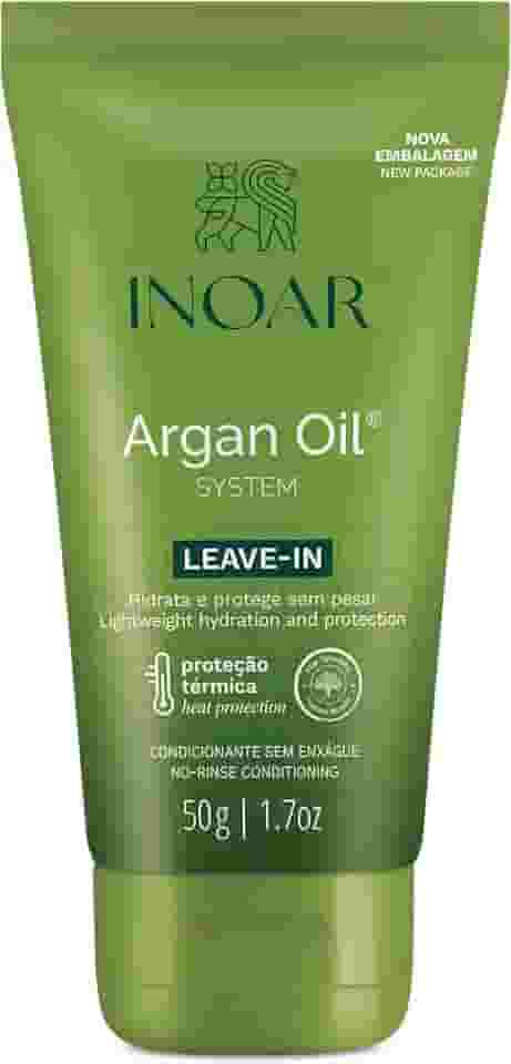Inoar, Leave-in Argan Oil – Hidratação, Brilho e Ação Antifrizz com Óleo de Argan para Todos os Tipos de Cabelo - 50g