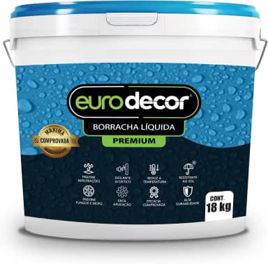 Borracha Líquida Premium Euro decor Impermeabilizante Tinta Emborrachada Flexível (Calopsita, 18Kg)