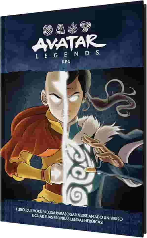 Galápagos, Avatar Legends RPG - Livro Básico, a partir de 14 anos, 2 a 10 jogadores, partidas de até 120 min.