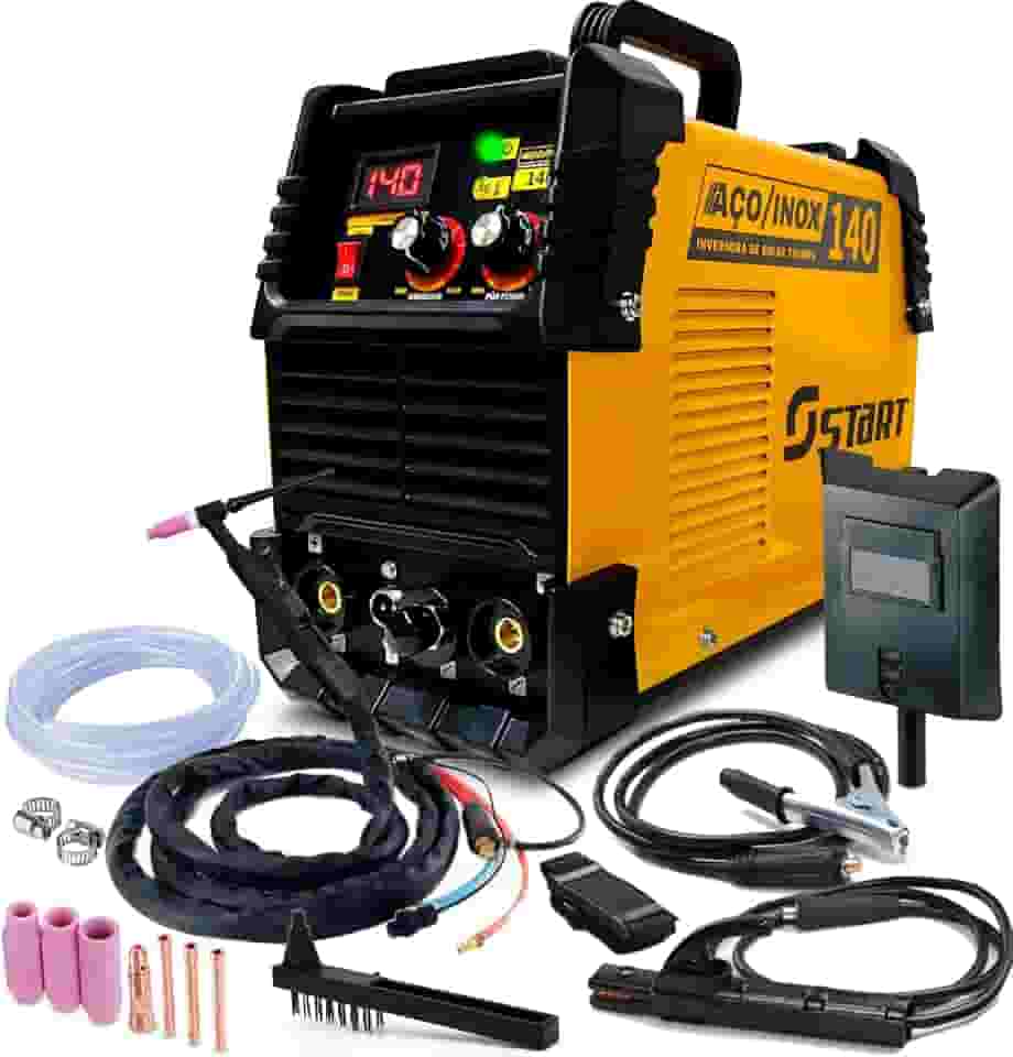 Máquina Inversora De Solda Start Multiprocessos Tig Mma Eletrodo Maxtig 140a 220v Com Tocha Tig E Acessorios