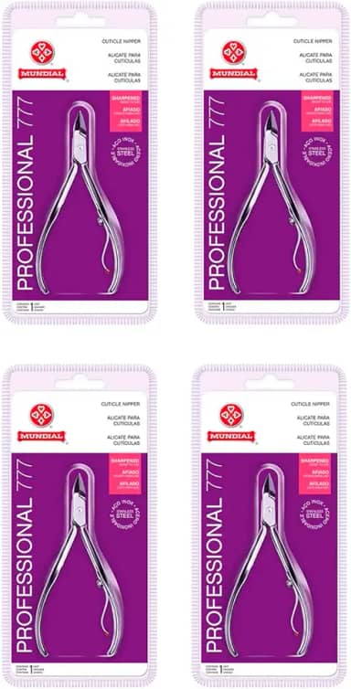 Alicate Inox Cutícula Afiado 777 4 unidades Profissional Mundial