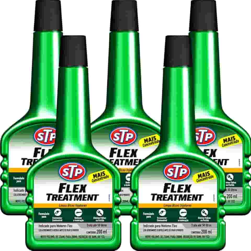 Kit 5 Aditivo Stp Flex Treatment - Super Concentrado Combustível Alcool E Gasolina