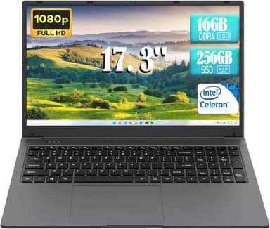 Computador portátil, laptop de 17 polegadas, Intel Celeron N5095 (até 2,9 GHz) 8 GB RAM SSD de 256 GB, computadores com Windows 11, tela 1920 x 1080, tipo C, webcam, Wi-Fi duplo, Buletooth 4.2,