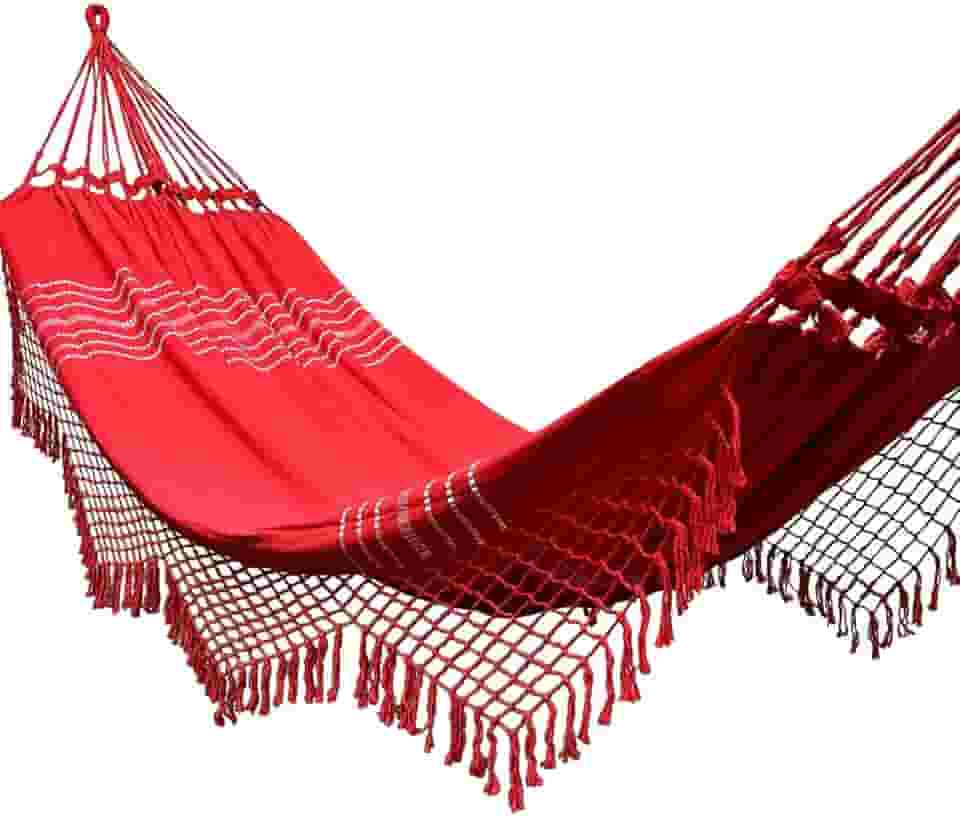 Rede Grande De Dormir Para Casal King Reforçada 4,70 Metros Cor:Vermelha