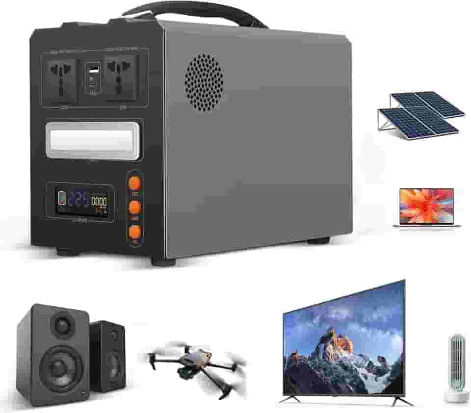 IIGENAI Gerador de Energia Portatil, Bateria 621Wh, 220V, Potência Nominal 600W, Pico de 1200W,Estação de Energia para Camping, Falta de Energia