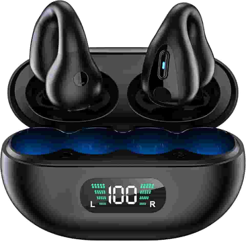 Fone De Ouvido Bluetooth Condução Óssea À Prova D'água Preto Q80