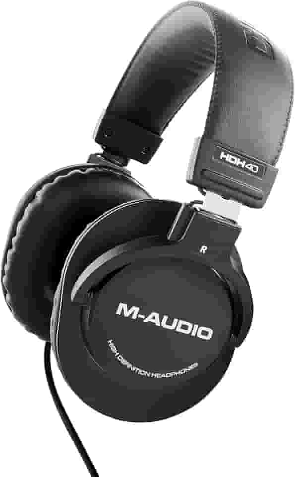 M-Audio HDH40 – Fones de ouvido de estúdio com design fechado nas costas, faixa de cabeça flexível e cabo de 2,7 m para monitoramento de estúdio, podcasts e gravação - preto