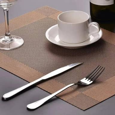 Kit 6 Peças Jogo Americano Retangular - Sousplat para Mesa Posta - Jogo Americano Elegante para Jantar, Almoço e Café - Lavável e Resistente - Shop100 (Marrom)