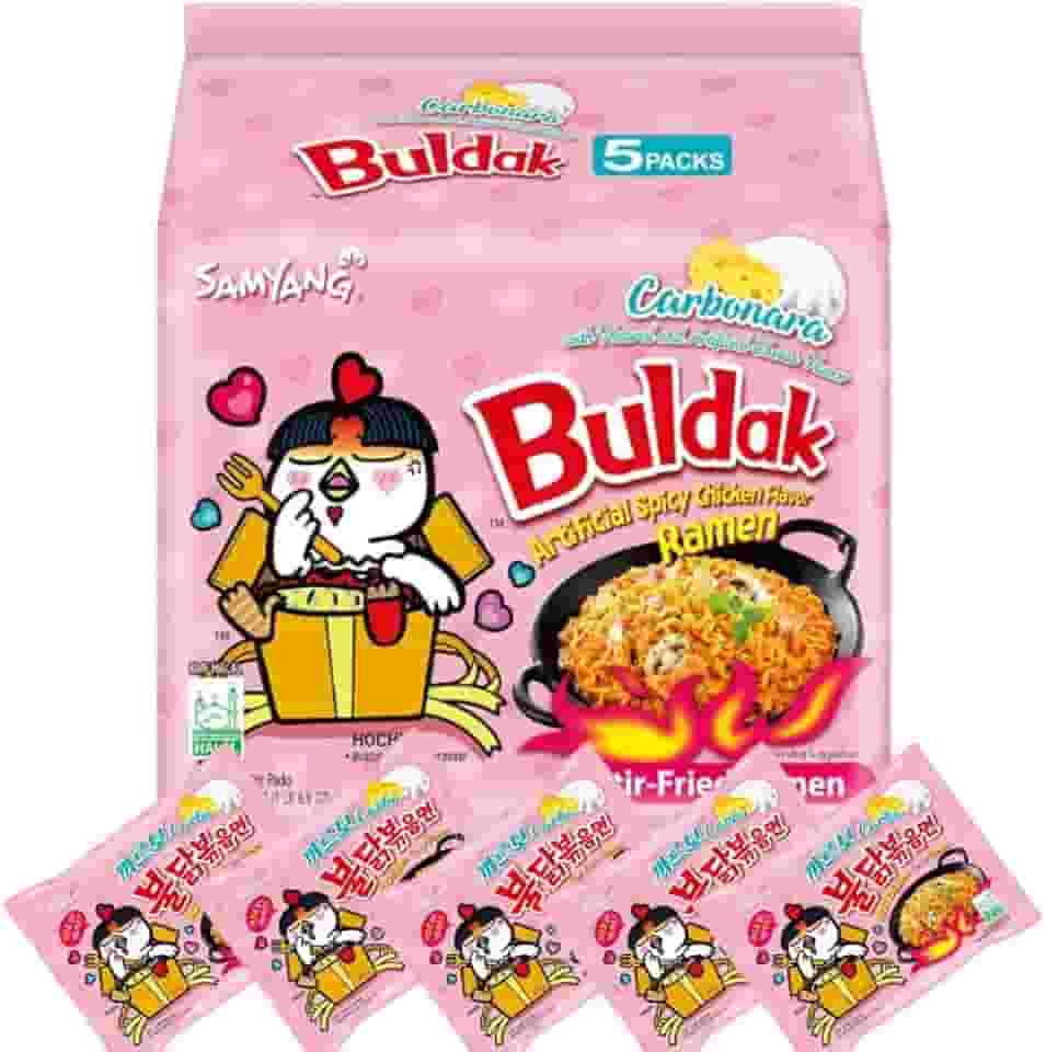 MACARRÃO INSTANTÂNEO LAMEN BULDAK SAMYANG - FRANGO CARBONARA 5X - PACK CONTENDO 5 PACOTES