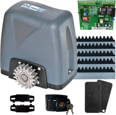 Motor Para Portão Eletrônico Dz Nano 36 Turbo 1/4 de HP 600kg Rossi 5 Metros e Meio de Cremalheira (220)