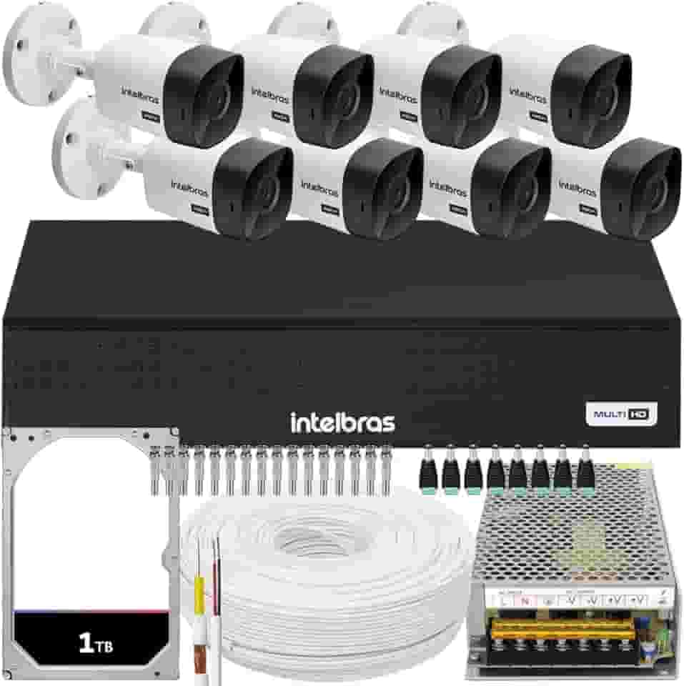 Kit Intelbras 8 Câmeras Vhc 1120 20m Dvr De 8 Canais Hd 1tb
