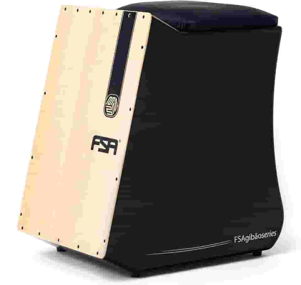 Cajon FSA Instrumento de Percussão Profissional Feito à Mão - Graves Profundos, Som de Caixa Nítido, Madeira Brasileira, Design Ergonômico de Inclinação FGB6501 PRETO