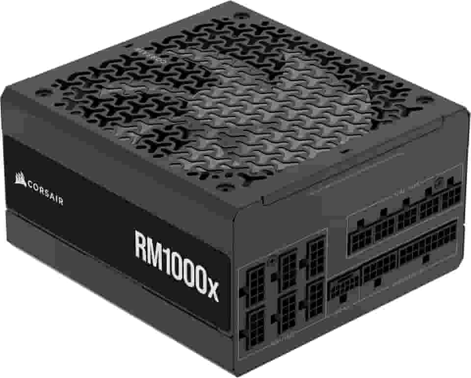 Corsair RM1000x ATX 3.1 PCIe 5.1 Fonte de alimentação totalmente modular 1000W – Baixo ruído, eficiência dourada Cybenetics, conector nativo 12V-2x6 – Preto
