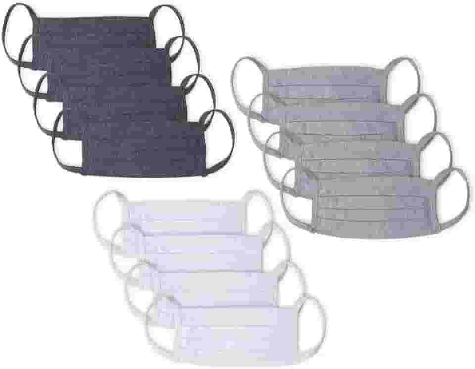 Kit 12 Máscaras 3 Pregas Algodão, Mash, Unissex