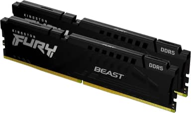 Kingston KF552C40BBK2-32 - Kit de módulos de memória de 32GB (2 x 16GB) DDR5 5200Mhz FURY Beast Black 1,25V 1Rx8 288 pinos para desktop/gamers