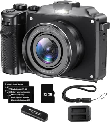 64 Megapixels Camera Digital, Wifi Incorporado Camera Fotografica, Câmera Mirrorless Digital Preta - Filmadora 4K Ultra HD, Alta Resolução, Câmera Vlog Leve e Portátil para Viagens, Estilo Retrô