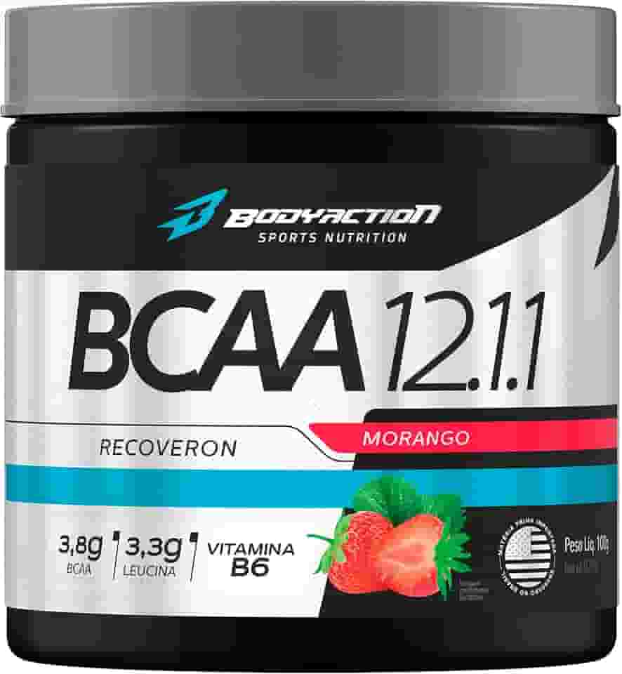 Bcaa 12.1.1 Recoveron (100g) Sabor Morango Bodyaction