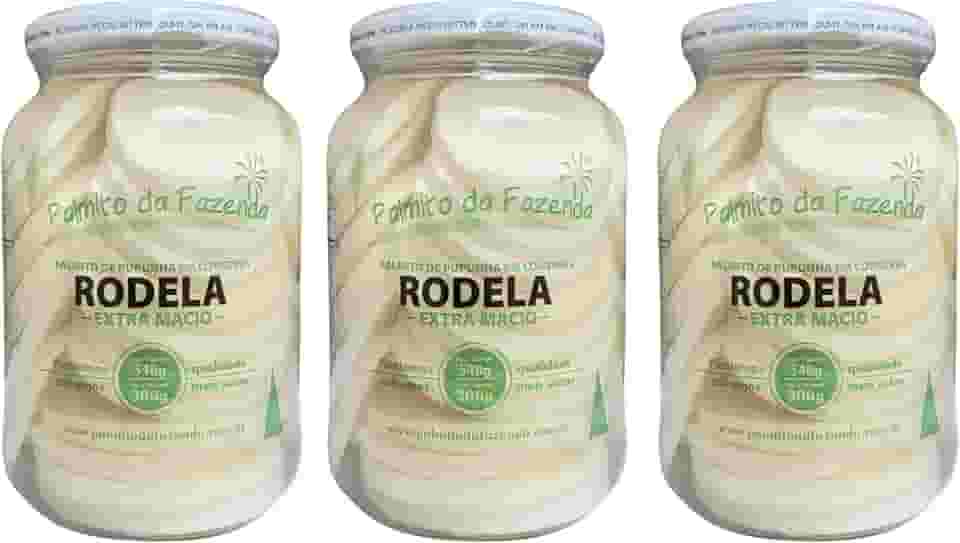 Kit 3 Palmito de Pupunha em Conserva Rodelas 550g - Extra Macio