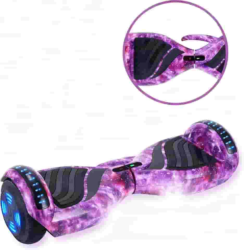 Hoverboard Baka Sport Skate Eletrico 6.5' Vel 12km/h com Bluetooth e Caixa de Som - Roxo Galáxia